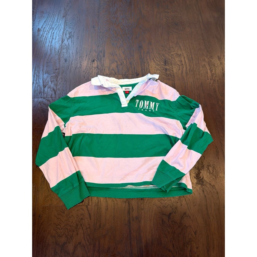 Tommy Hilfiger Rugby‎ Polo Shirt Pink Oversized Women's